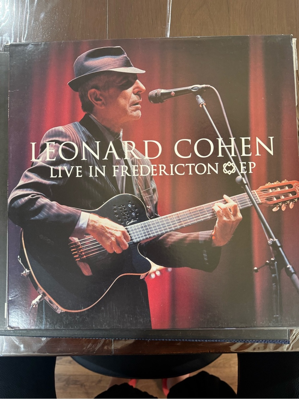 Vinyl - Leonard Cohen - Live in Fredericton EP - Black & Red Vinyl Album Cover